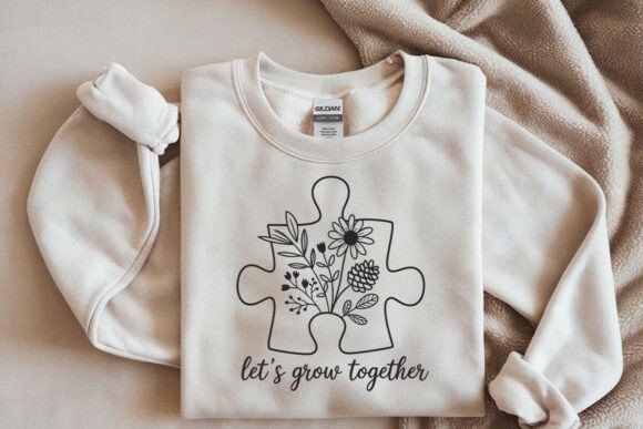 Autism Awareness SVG: Lets Grow Together Graphics