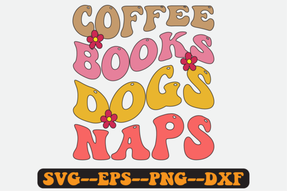 Coffee Books Dogs Naps Retro SVG Graphics for Crafts