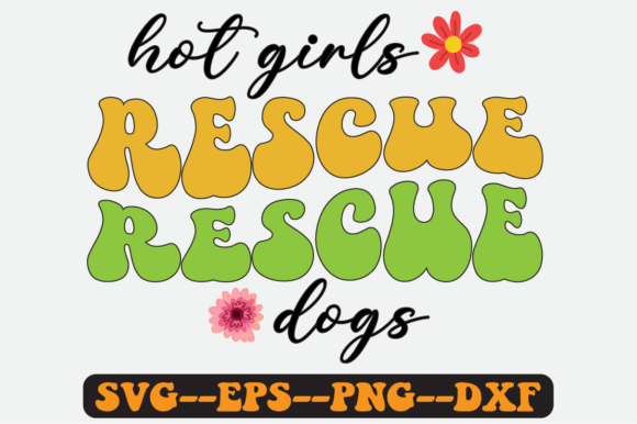Hot Girls Rescue Dogs Retro SVG Graphics for Crafts