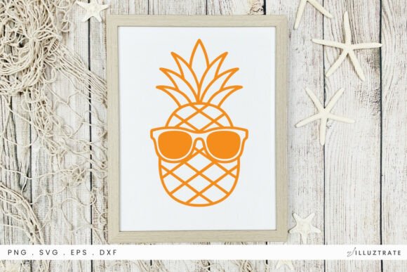 Pineapple in Sunglasses SVG Clipart: Graphics for Crafts & Local Branding