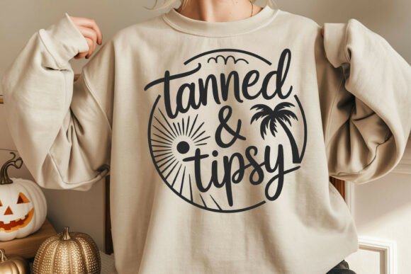 Tanned and Tipsy SVG: Beach Graphics for Crafts