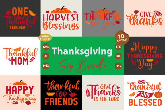 Thanksgiving SVG Bundle Vol. 2.1: Graphics for Crafts & Local Branding