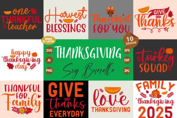 Thanksgiving SVG Bundle Vol. 3.2: Graphics for Crafts