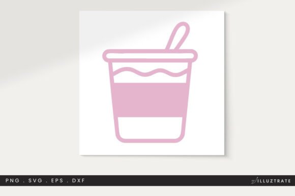 Yogurt SVG Cut File Clipart PNG: Graphics for Crafts & Branding